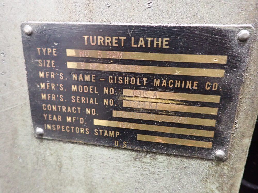 Gisholt 5 Turret Lathe - 5