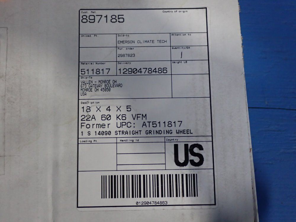 Tyrolit 18"x4"x5" Straight Grinding Wheel