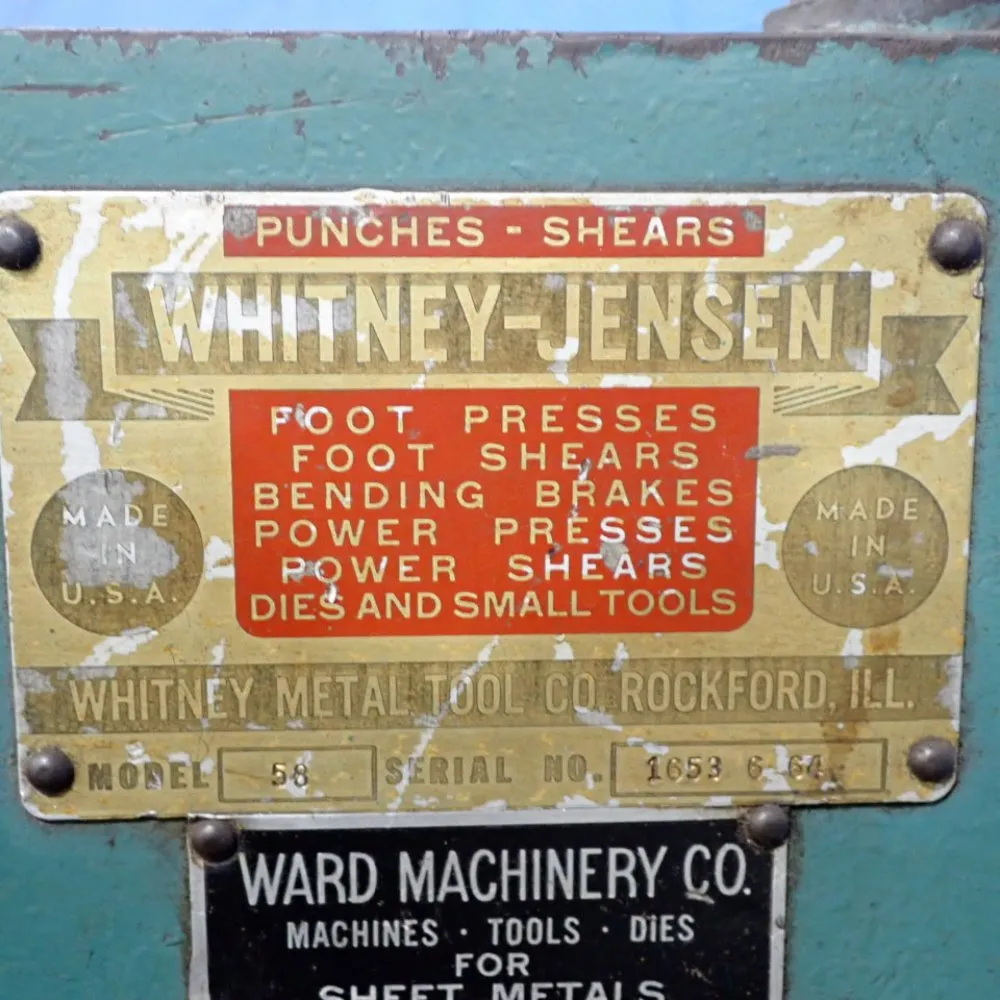 Whitney-jensen Punch Press
