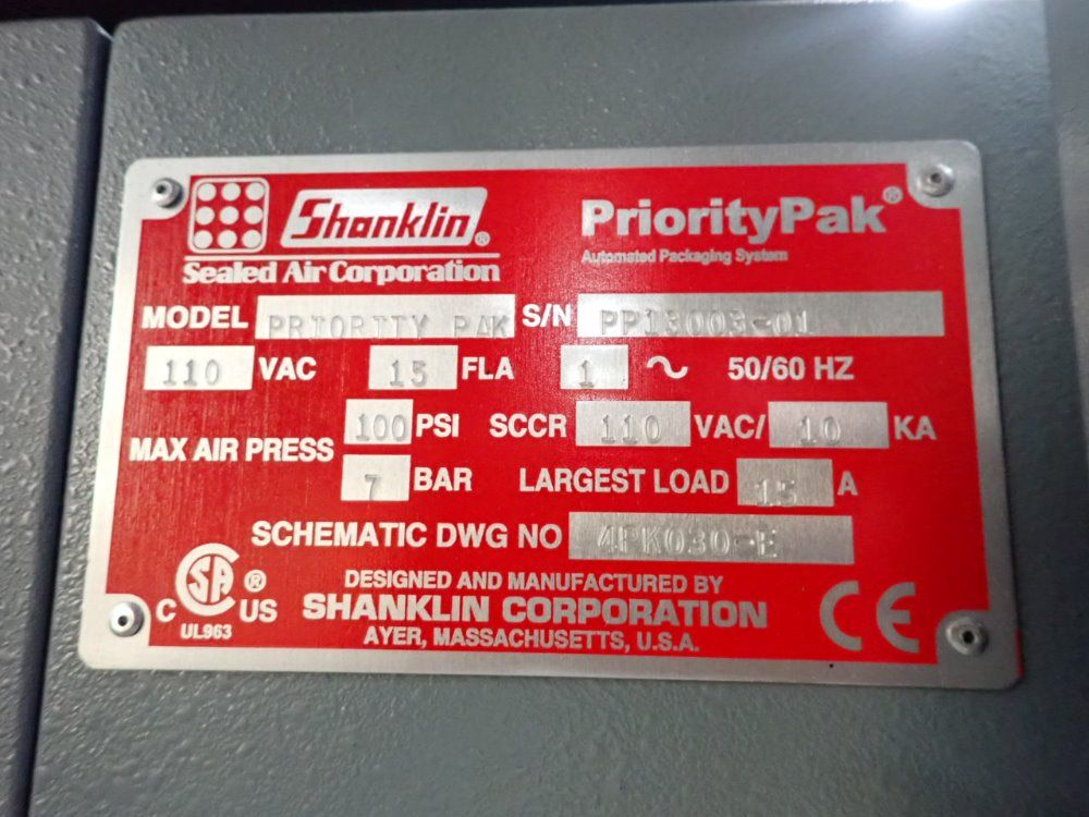 Shanklin Priority Pak Automated Packing System - Priority Pak