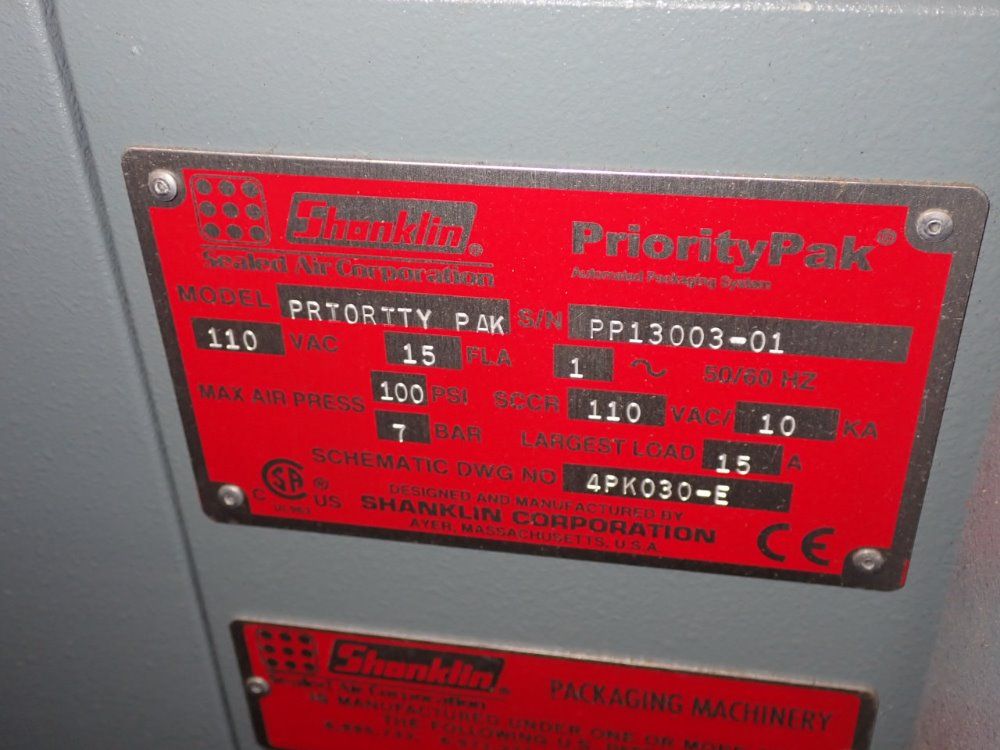 Shanklin Priority Pak Automated Packing System - Priority Pak