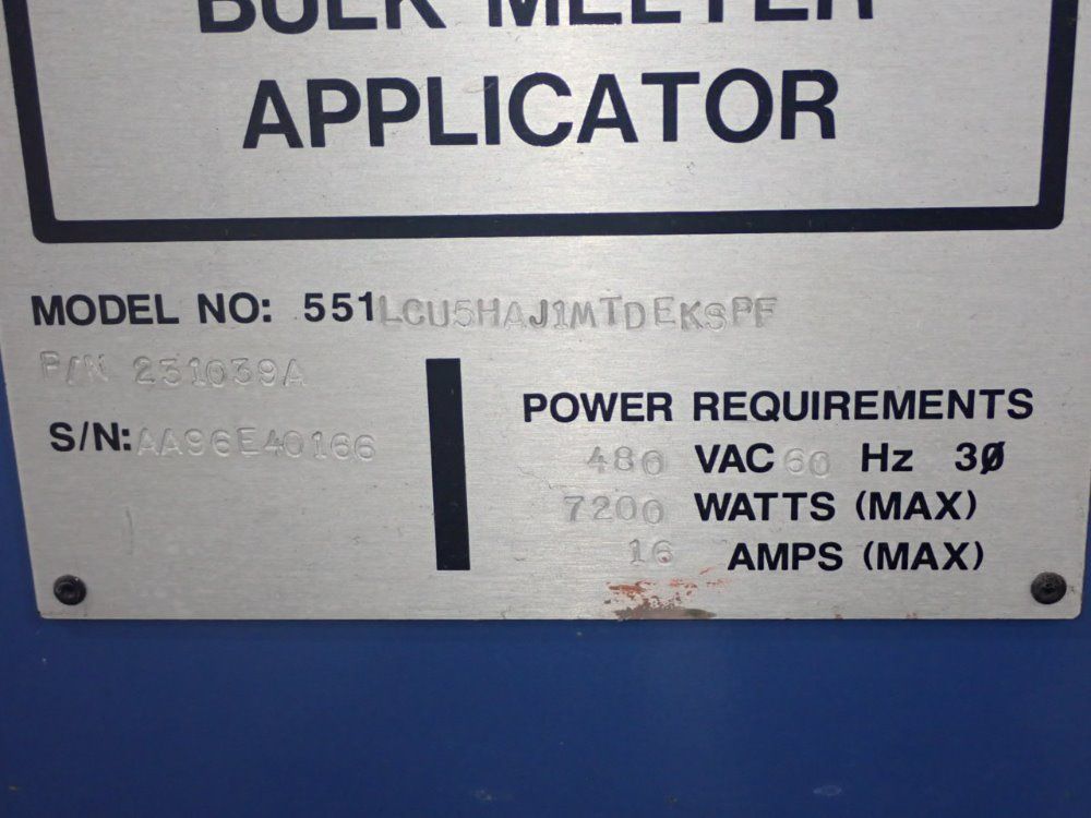 Nordson Lcu5haj1mtdekspf Bulk Melter Applicator - Lcu5haj1mtdekspf