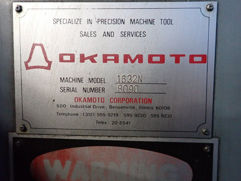 Okamoto 32x16 Surface Grinder - 1632n