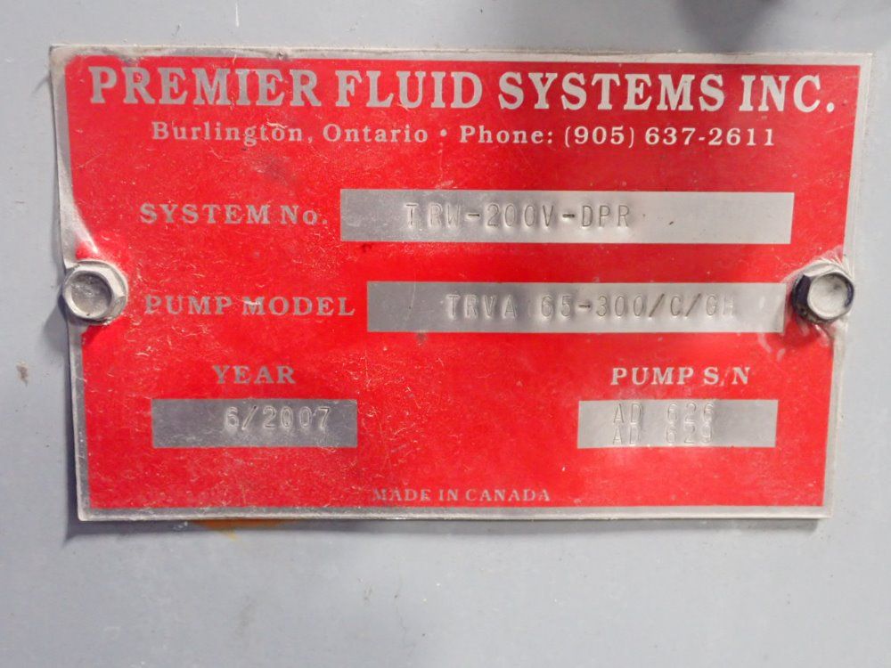 Premier Fluid Systems Trva 05-300/c/gh Hydraulic Pump - Trva 05-300/c/gh