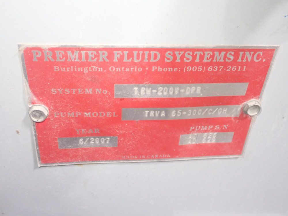 Premier Fluid Systems Trva 05-300/c/gh Hydraulic Pump - Trva 05-300/c/gh