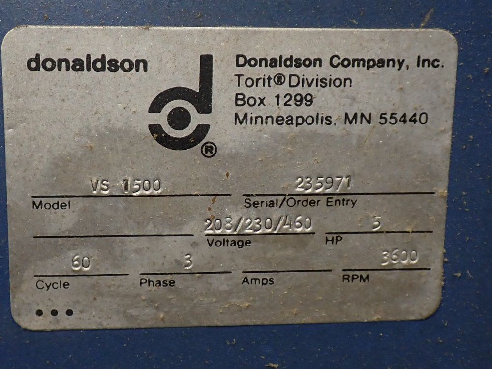 Torit 5 Hp Vs 1500 Dust Collector - Vs 1500