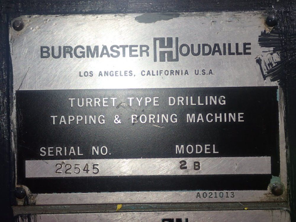 Burgmaster 25" Throat 2b Turret Drill - 2b