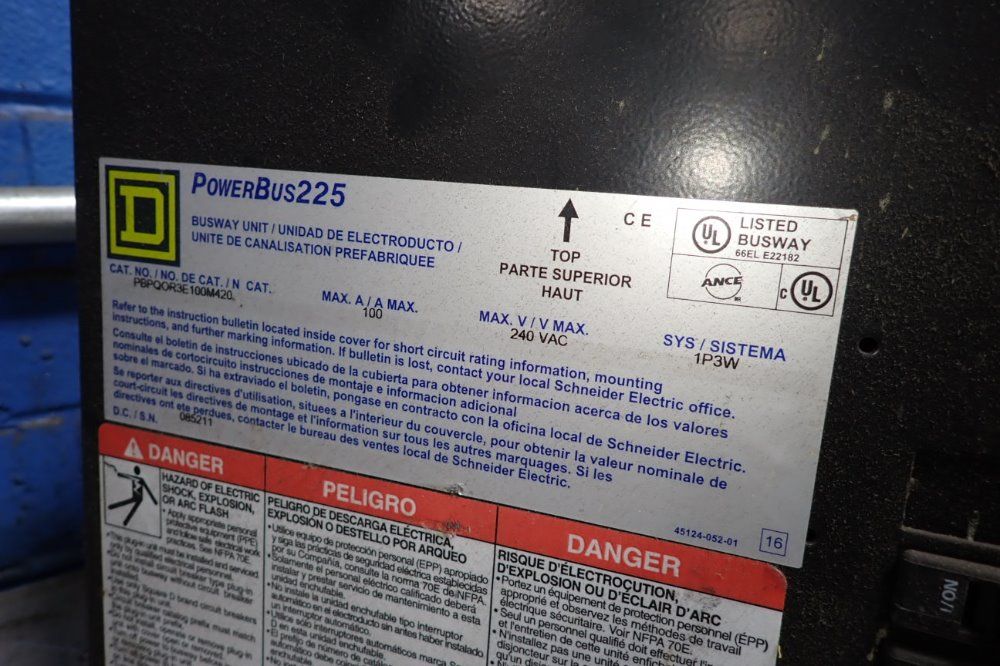 Square D 100 A/240 V Busway Unit - Powerbus 225