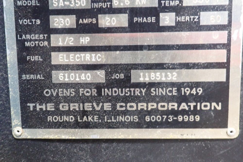 Grieve 350 F Oven - Sa-350
