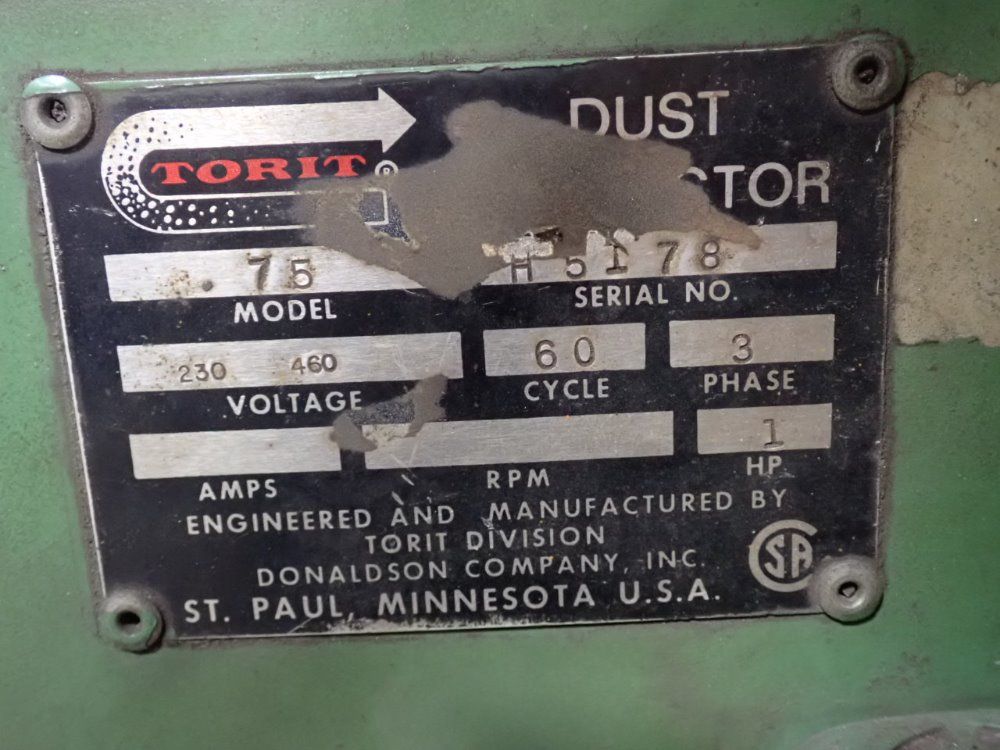 Torit Donaldson 1 Hp Dust Collector - 75