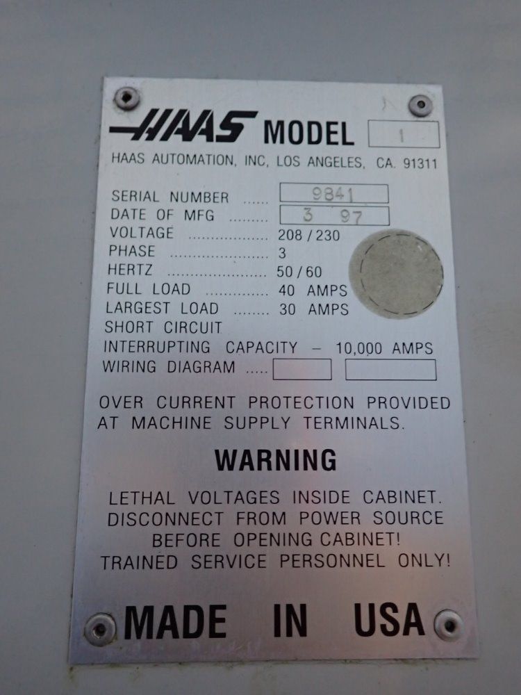 Haas 26" X 14" Vf-1 Cnc Vmc - Vf-1