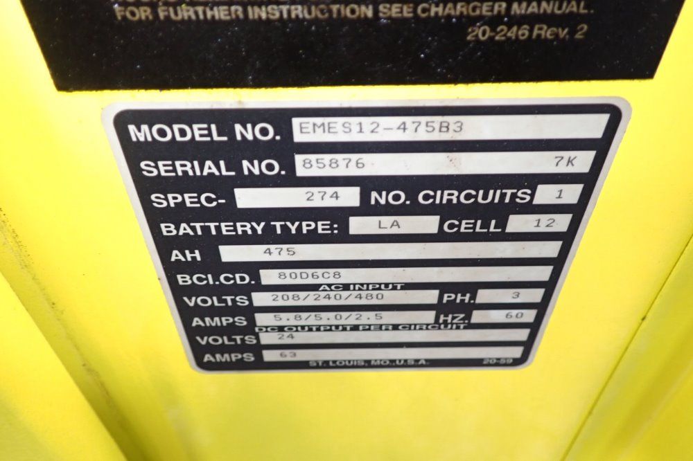 Battery Charging International 475 Ah/24 V Battery Charger - Emes12-475b3