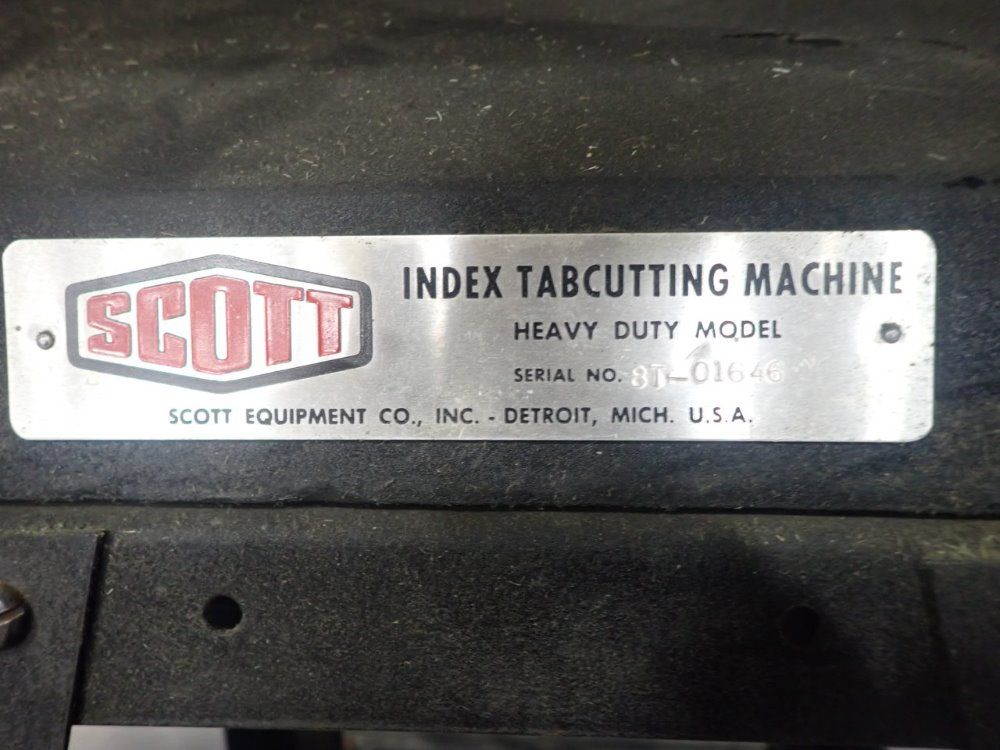 Scott Equipment Inc. Index Tabcuttig Machine - Heavy Duty Model