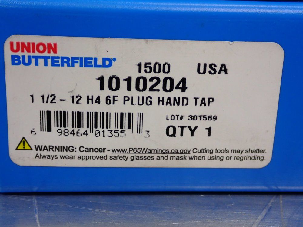 Union Butterfield 1 1/2 -12 Plug Hand Tap - 1010204
