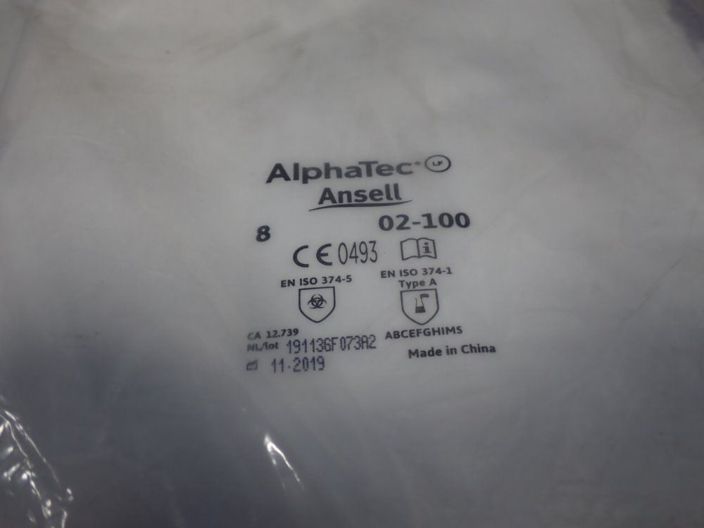 Alphatec Size 8 Chemical Resistant Gloves - 02-100