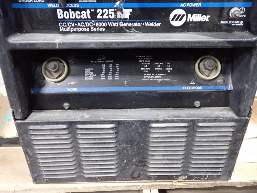 Miller 25v/225a Generator Welder - Bobcat 225
