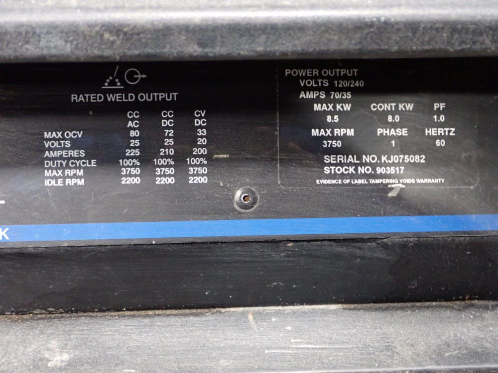 Miller 25v/225a Generator Welder - Bobcat 225