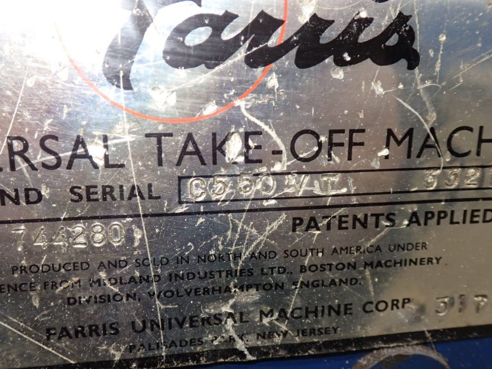 Farris C550vt Universal Take-off Machine - C550vt