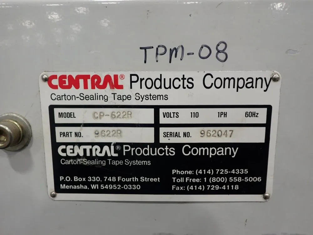 Central Products Co. Carton-sealing Tape System - Cp-622r