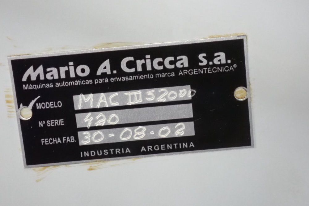 Mario A. Cricca Mac Iii S 2000 Press Line - Mac Iii S 2000