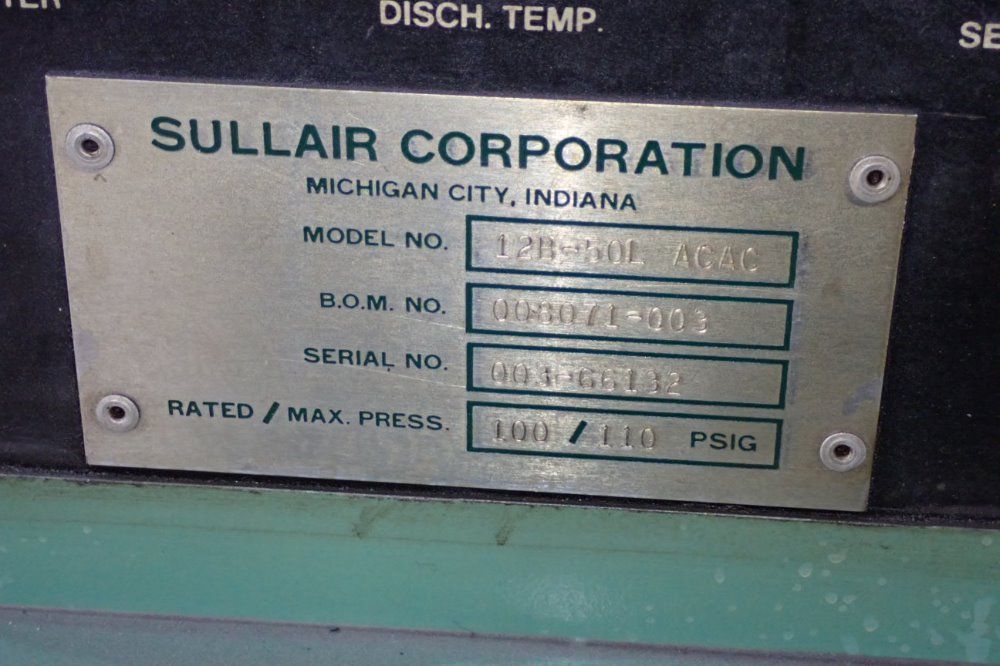 Sullair 50 Hp 12b-50lacac Air Compressor - 12b-50lacac