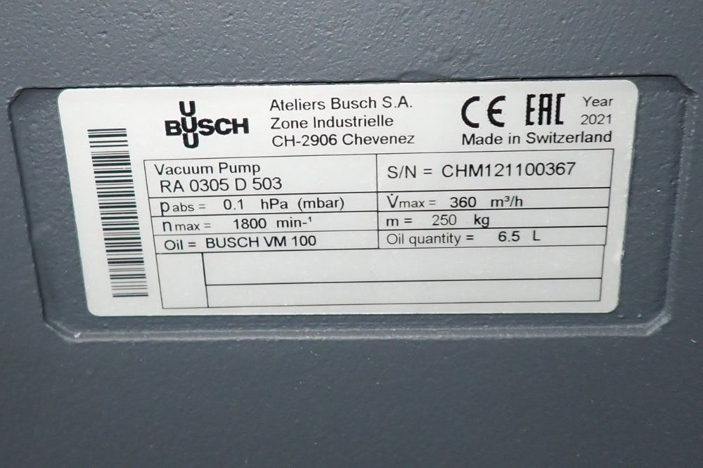 Busch 9.2 Kw R5 Ra 0305 D 503 Vacuum Pump - R5 Ra 0305 D 503