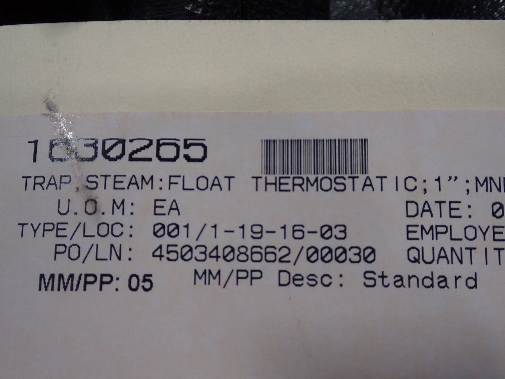 Spirax Sarco 1" Stem Trap - Ft14hc