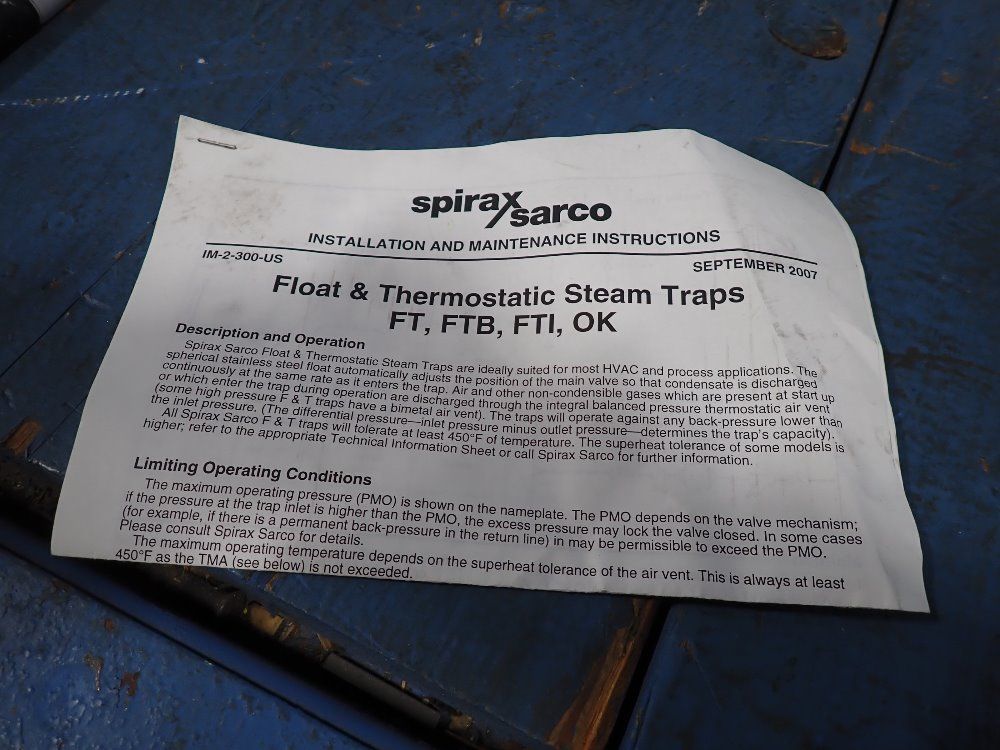 Spirax Sarco 1" Stem Trap - Ft14hc