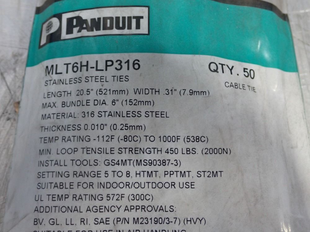 Panduit 20.5x31 Metal Cable Tie - Mlt6h-p316