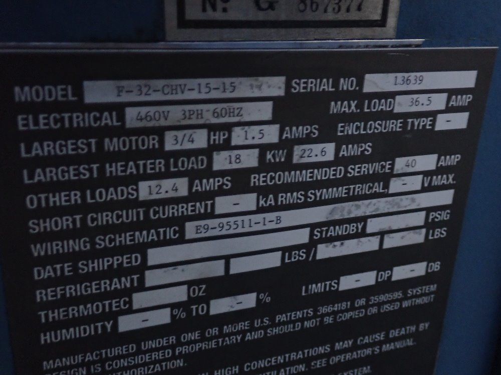 Thermotron 40" X 40" X 36" Environmental Chamber - F32-chv-15-15