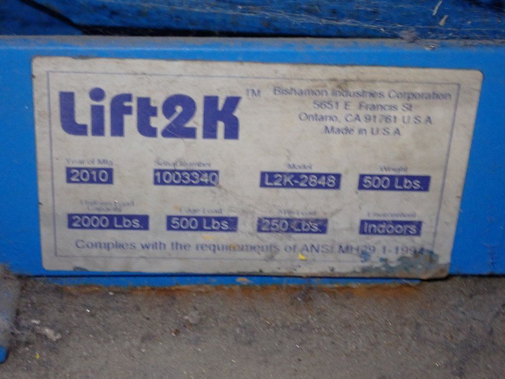 Bishamon 2000 Lbs Lift Table - L2k-2848