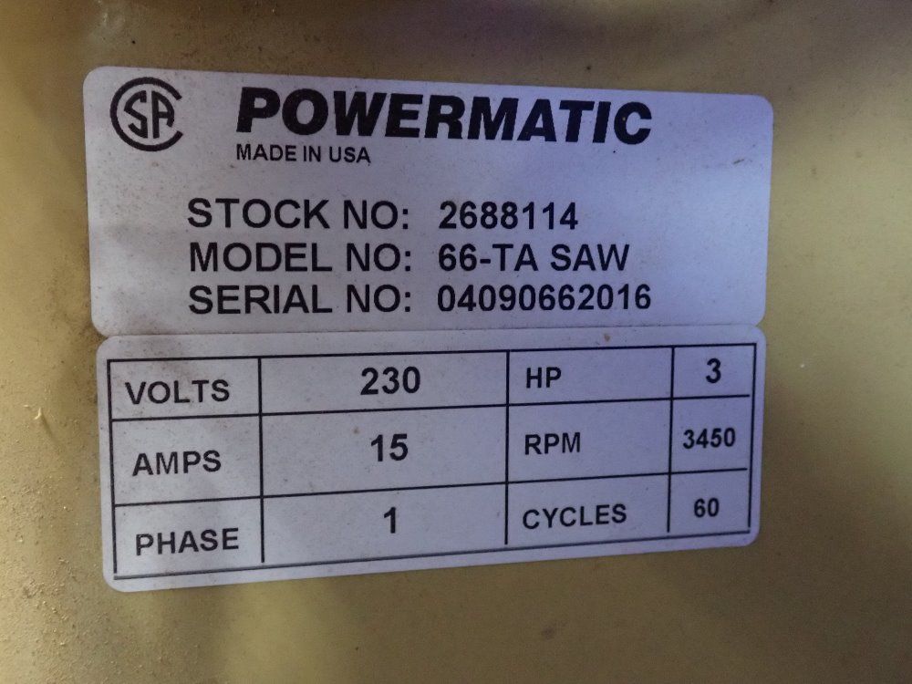 Powermatic 9" Table Saw - 66-7asaw