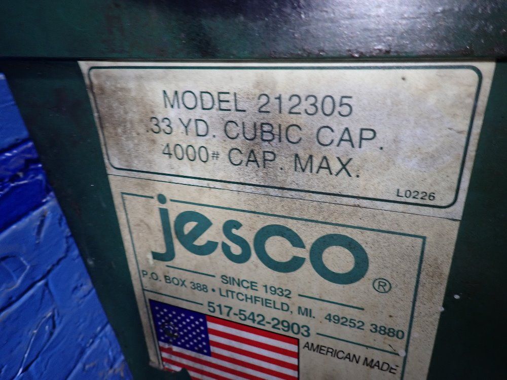 Jesco 33 Yd Cubic/4000 Lbs Self Dumping Hopper - 212305