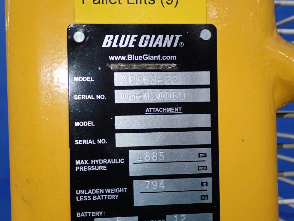Blue Giant Blue Giant Xps6322 Straddle Lift