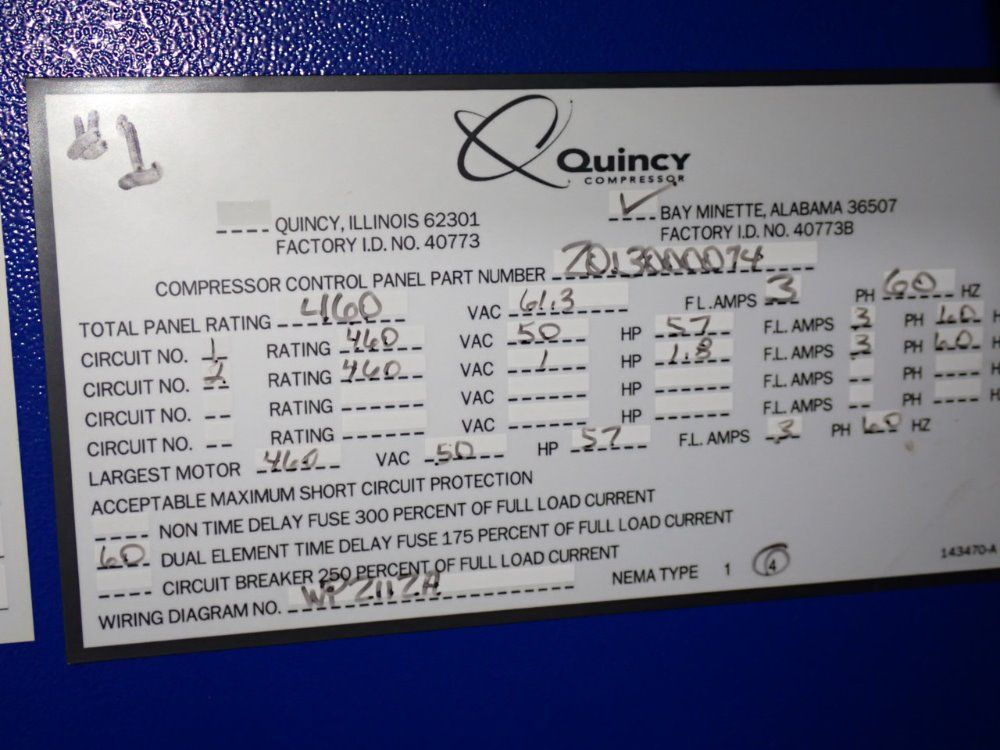 Quincy Compressor 2012 Quincy Compressor Qgv50 Air Compressor