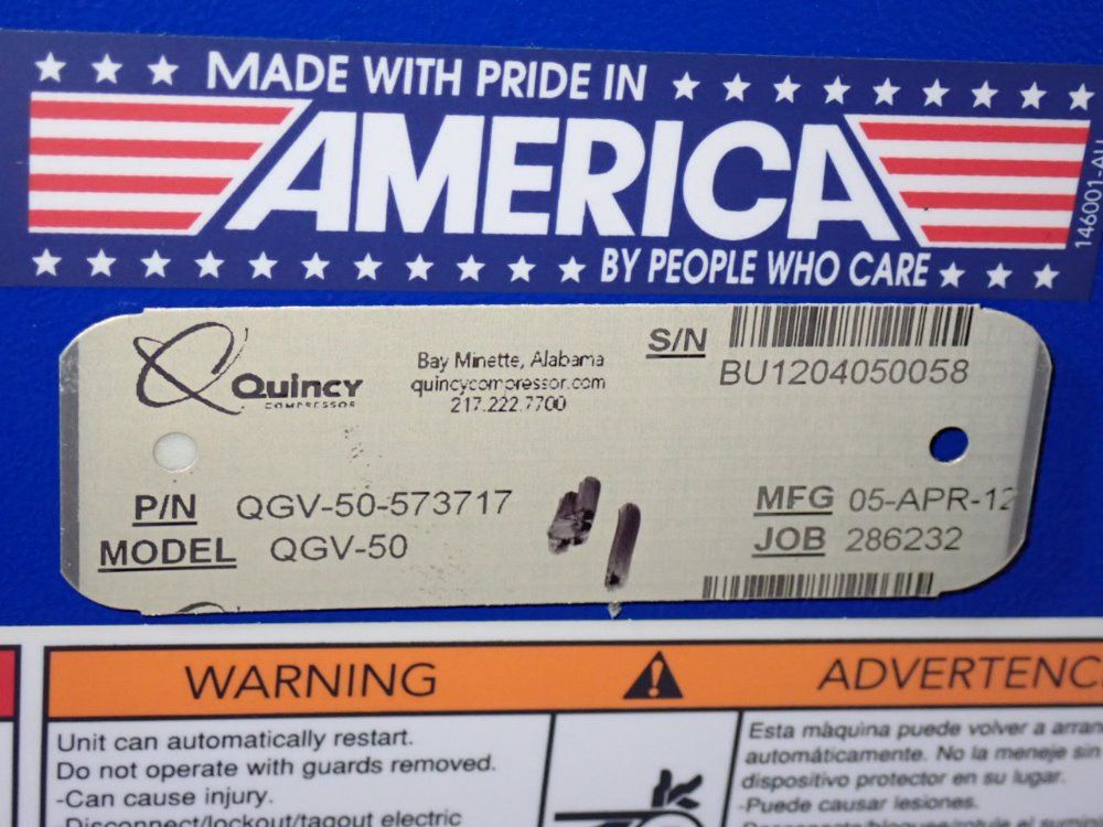 Quincy Compressor 2012 Quincy Compressor Qgv50 Air Compressor