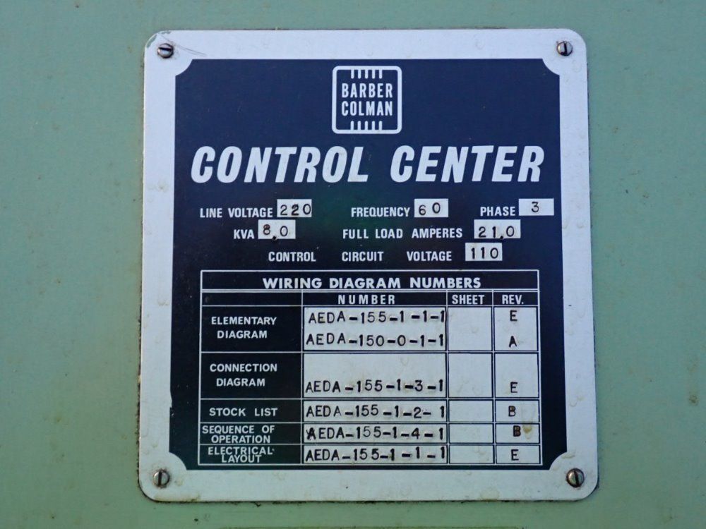 Barber Colman Barber Colman 1616 Gear Hobber