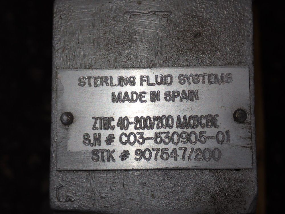 Sterling Fluif Valve - Znc 40-200/200 Aacdcbe