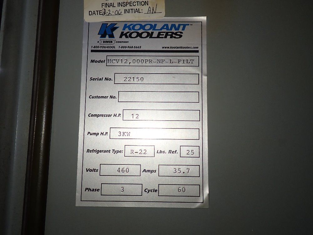 Koolant Koolers Koolant Koolers Hcv12 Chiller