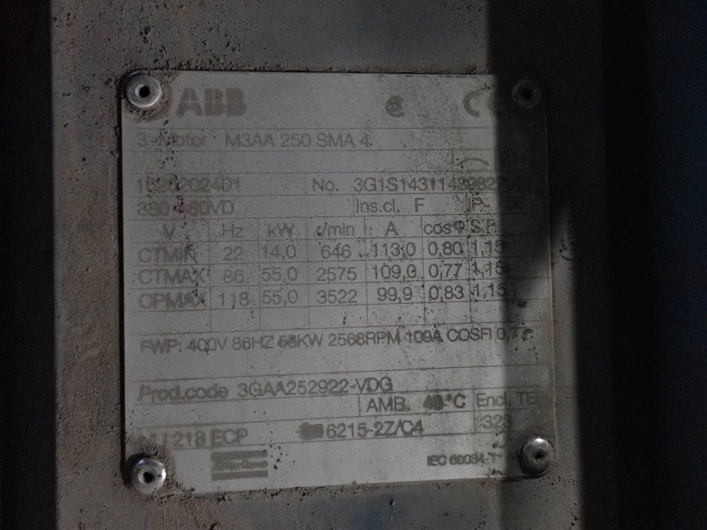 Atlas Copco 2014 Atlas Copco Ga55vsdff Air Compressor