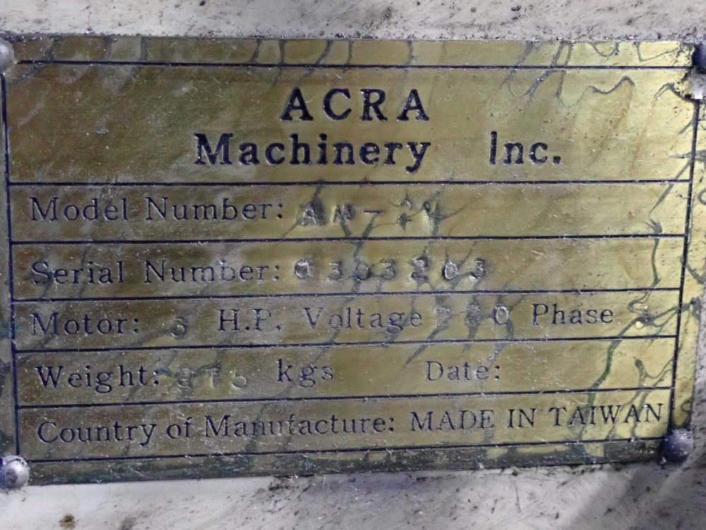 Acra Acra Am2v Vertical Mill