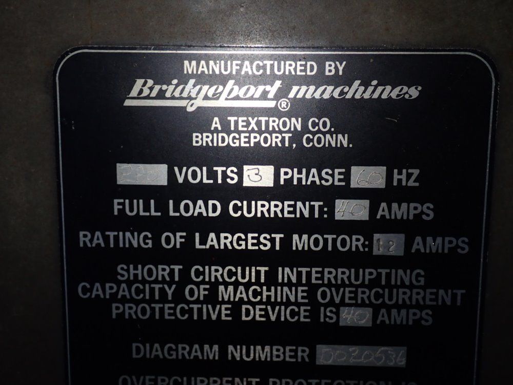 Bridgeport Bridgeport Series Ii Vertical Mill