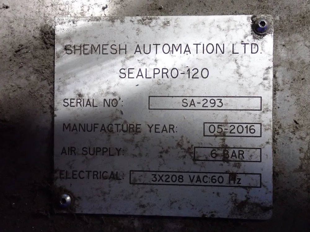 Shemesh Automation 2016 Shemesh Automation Sealpro120 Sealing Machine