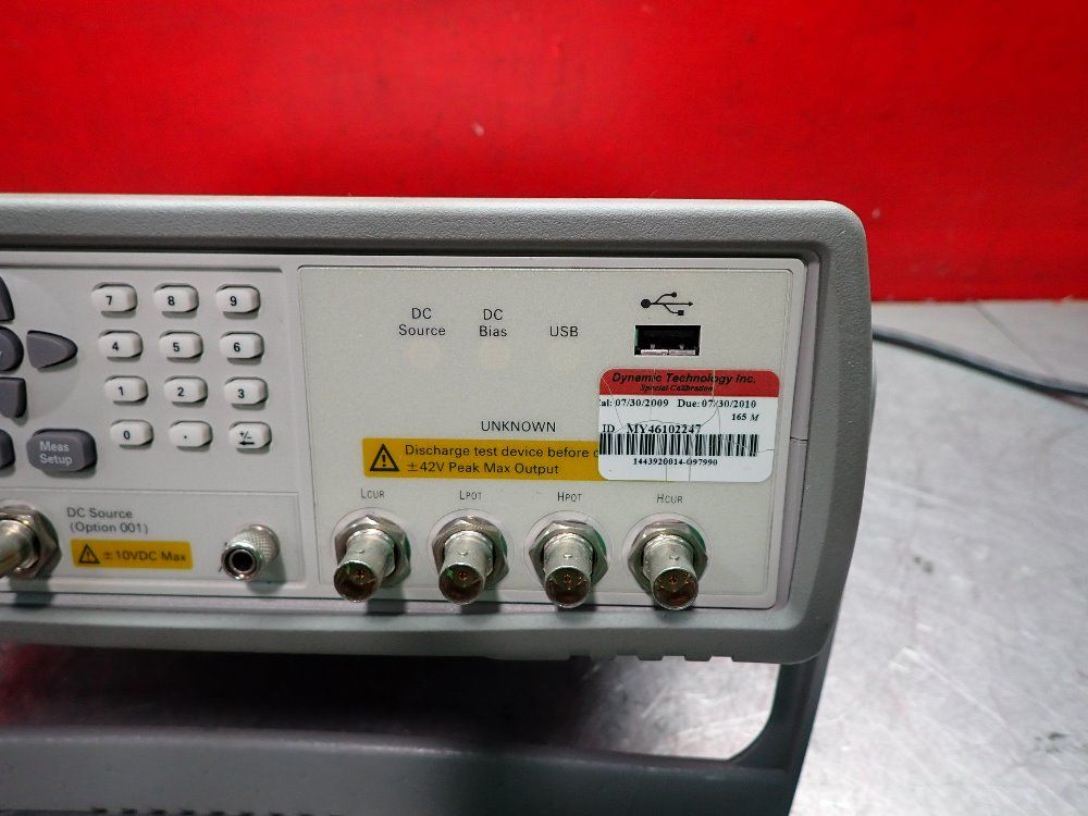 Agilent Precision Lcr Meter W/ 16047e - E4980a