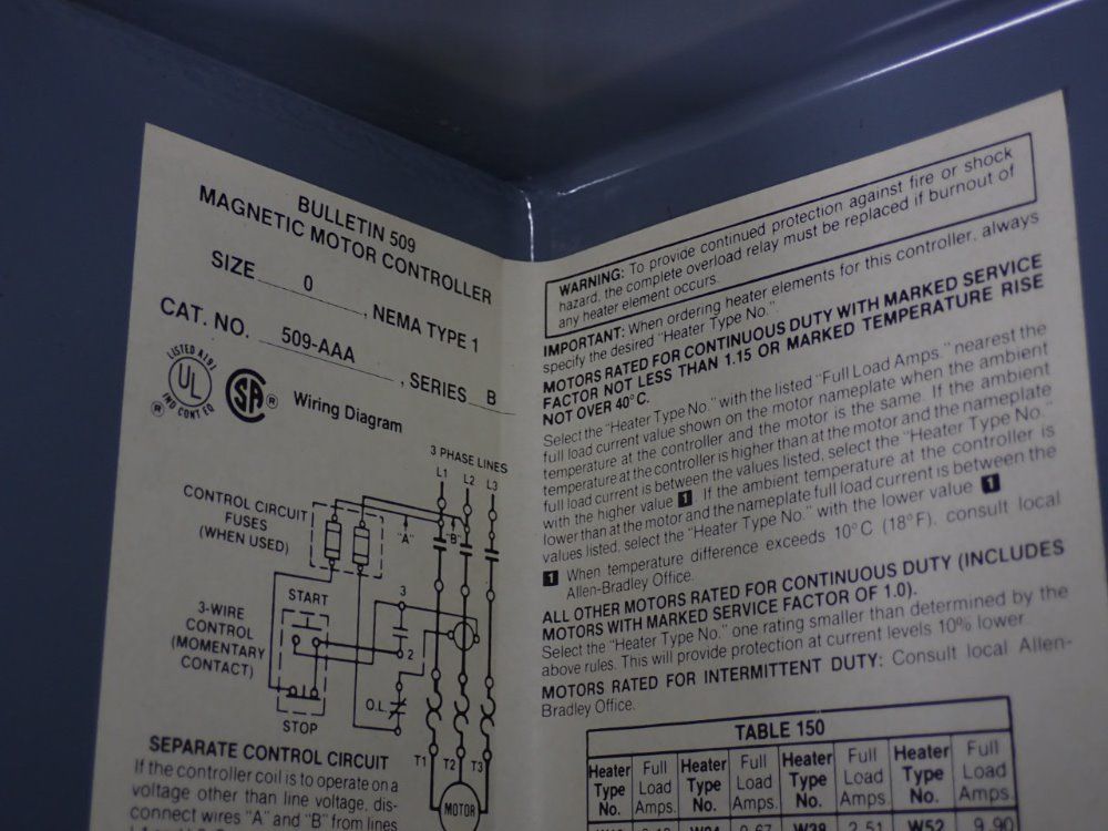 Vacubreak  Allen Bradley Fusible Disconnectstarter