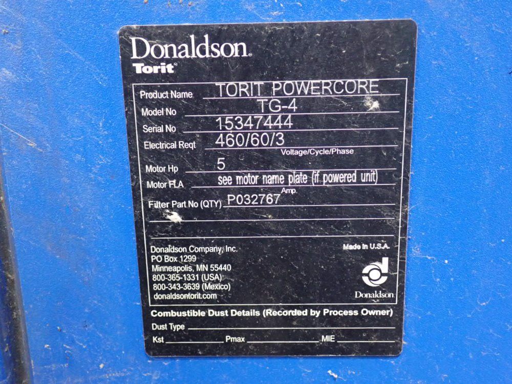 Torit Donaldson Torit Donaldson Tg4 Dust Collector