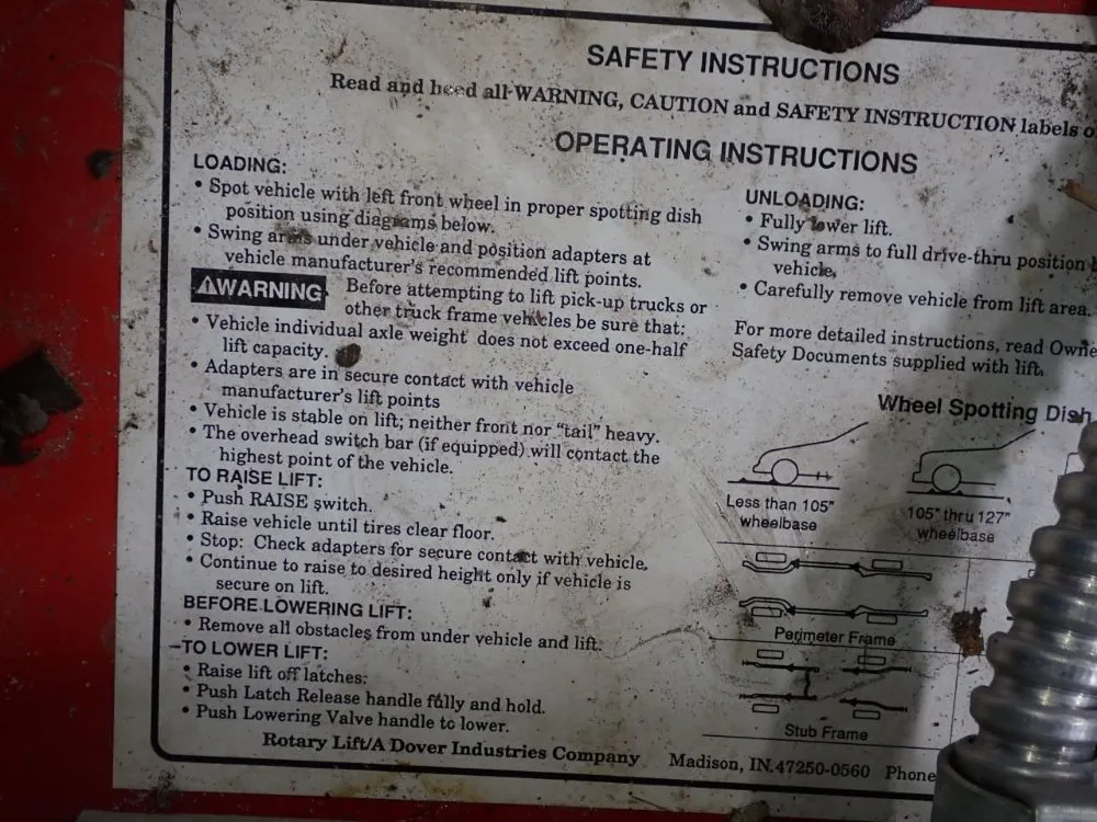 Rotary Lift/a Dover Industries Company 2-post Lift