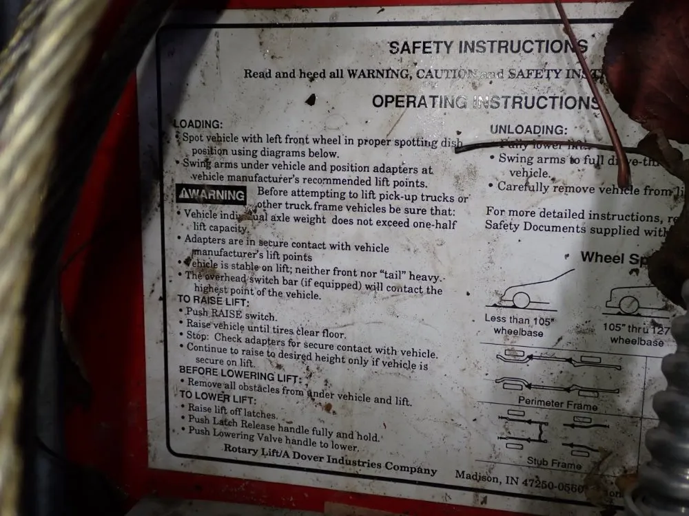 Rotary Lift/a Dover Industries Company 2-post Lift