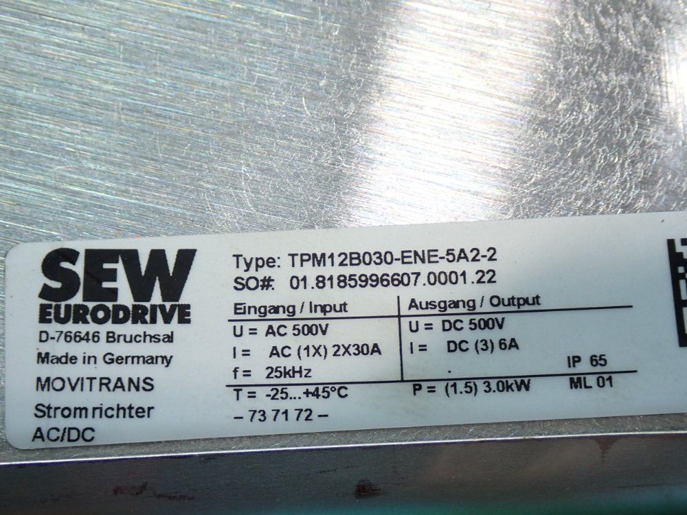 Sew Eurodrive Movitrans Mobile Converter - Tpm12b030-ene-5a2-2