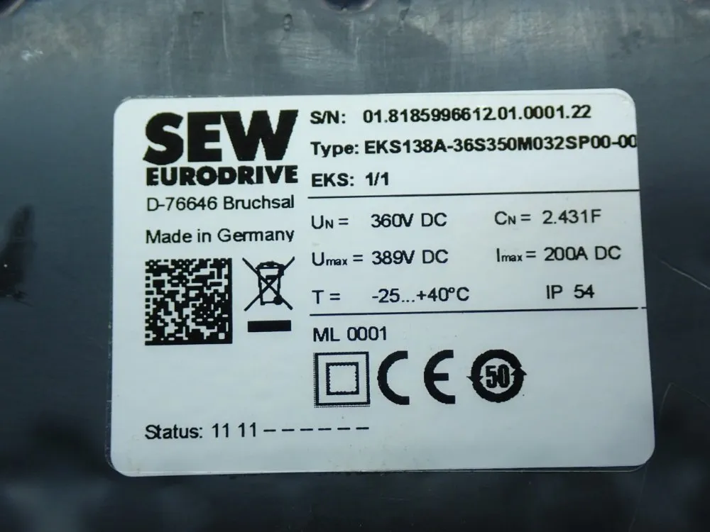 Sew Eurodrive Movi-dps Energy Storage Unit - Eks138a-36s350m032sp00-00